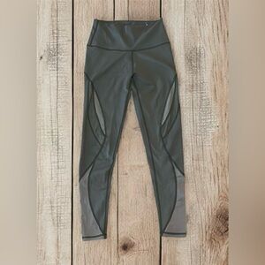 Aerie high waisted gray leggings with Mesh Accents